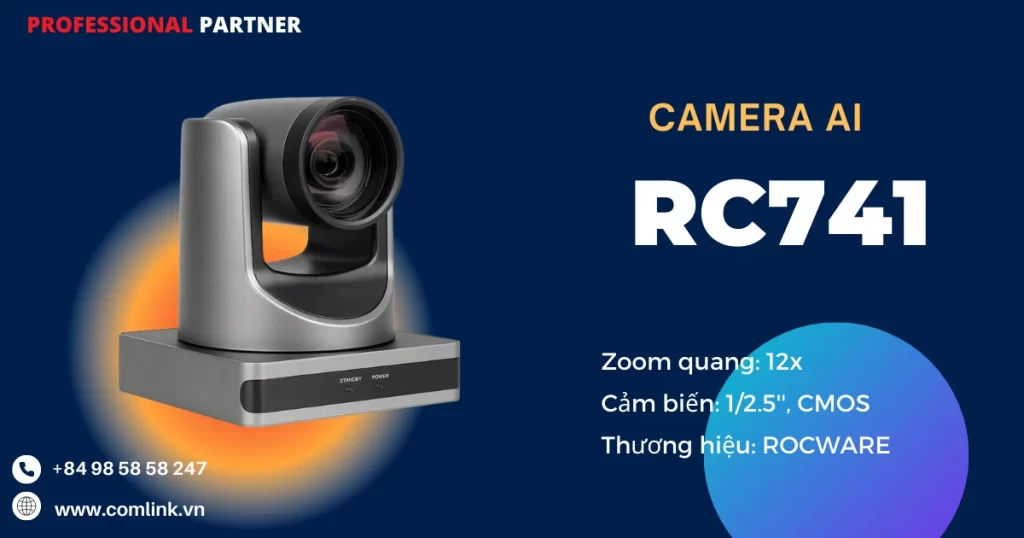 Camera RC741 Rocware AI 4K PTZ USB